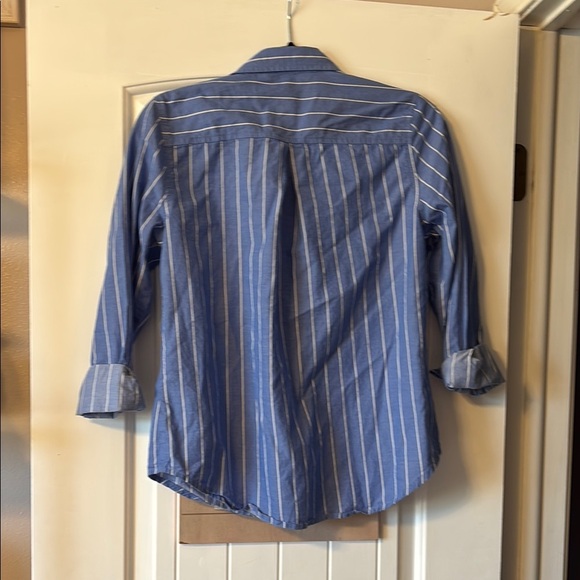 Old Navy Blue and White Striped Button Down Shirt - Picture 4 of 4